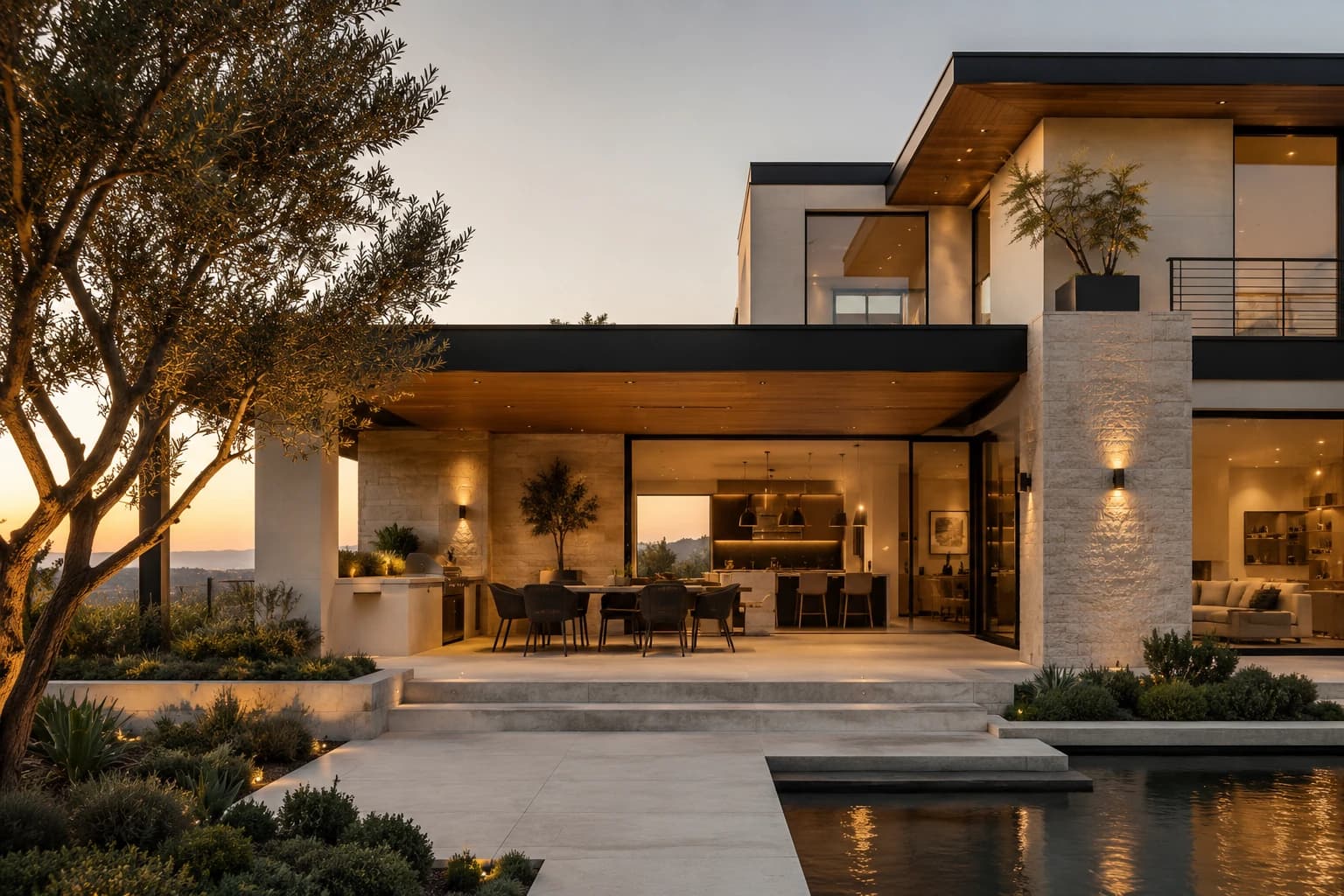 Architectural exterior of a modern residence used as the Ridgeline Build concept preview